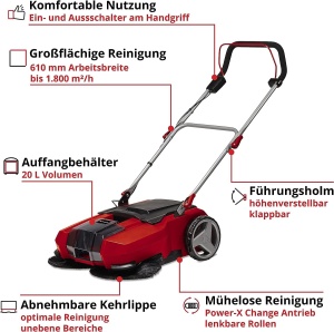 Masina de maturat Einhell TE-SW 18610 Li-Solo 18V 20L 610 mm latime de lucru - Img 4