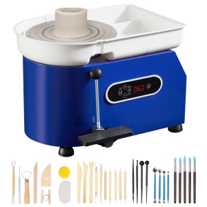 Masina de Modelat Ceramica VEVOR 450 W, Roda de 28 cm, cu Pedal si Accesorii