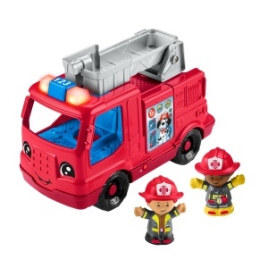 Masina de pompieri Fisher-Price cu lumini, muzica si 2 figurine