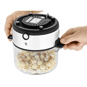 Masina de popcorn de bucatarie WMF minis pentru casa, aparat de floricele de porumb, plita acoperita, capac ca bol de servire, deschidere topita unt, floricele de porumb cu zahar si sare, economie de spatiu, otel inoxidabil mat - Img 17