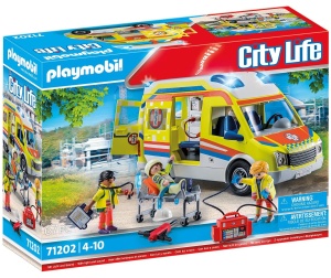 Masina de Salvare PLAYMOBIL 71202 cu Lumini si Sunete, 67 Piese, pentru Copii 4 - Img 2