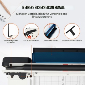 Masina de taiat hartie VEVOR STC440, capacitate 400 coli, taiere A4, alba - Img 6