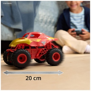 Masina de teren radiocomandata Monster Jam Iron Man, 124, rosu-gold, pentru copii de la 4 ani - Img 3
