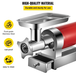 Masina de tocat carne electrica VEVOR 1100 W 300 kg/h, 180 rpm cu 2 placi de macinat Set carnati, pentru sarcini grele Comercial Comercial - Img 3