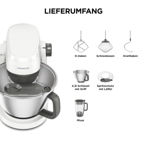 Masina de tocat si mixer Kenwood Multi Tasker KHC30.040WH, 1000W, 4.3L, Alb - Img 7