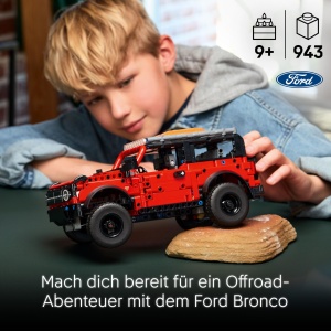 Masina LEGO Technic Ford Bronco 42213, SUV Offroad, 943 piese, rosu - Img 2