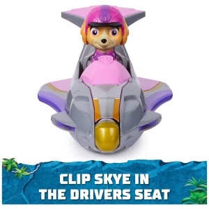 Masinuta de Jucarie PAW PATROL Jungle Pups cu Figurina Skye, Transformabila, pentru Copii 3 - Img 9