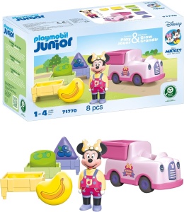 Masinuta de livrare cu Minnie Maus - jucarie educativa, 3 cutii, din plastic biobazat