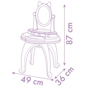 Masuta de machiaj pentru copii Smoby Gabbys Dollhouse, cu oglinda, scaun si accesorii - Img 8