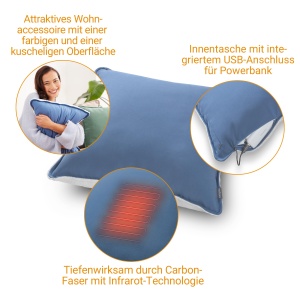 medisana HC 150 heat pad cu caldura infrarosie, pad de incalzire cu oprire automata pentru spate, umeri si gat, perna de plus electrica si wireless pentru casa si in deplasare, design in doua tonuri - Img 4