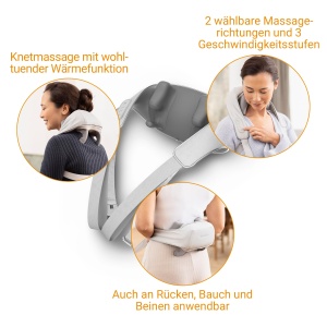medisana NM 990 Aparat de masaj wireless pentru gat, masaj pentru spate, umeri si gat, aparat de masaj extra-usor si fara fir cu baterie integrata, masaj portabil si hands-free pentru gat - Img 4
