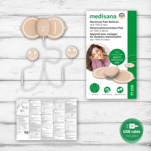 Medisana TT 250 Menstrual Pain Pad cu TENS & Heat, Dispozitiv de terapie a durerii TENS pentru dureri menstruale si dureri de endometrioza, cu functie de caldura si 2 electrozi suplimentari - Img 7