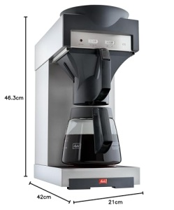 Melitta 20348 Aparat de cafea cu filtru cu ulcior de sticla, 1,8 l, placa de incalzire, 17M, otel inoxidabil/negru , - Img 3