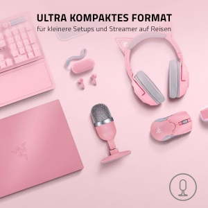 Microfon Razer Seiren Mini Quartz USB Compact Roz pentru Streaming - Img 5