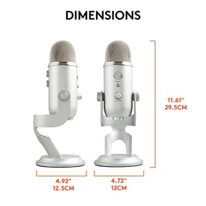 Microfon USB Blue Yeti Profesional pentru Streaming Podcasting Gaming Argintiu - Img 12