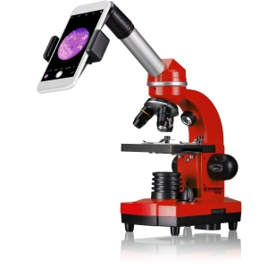 Microscop Bresser Junior BIOLUX SEL, 40x-1600x, cu suport pentru smartphone, rosu - Img 5