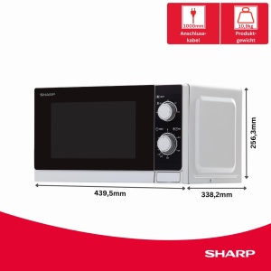Microunde SHARP R200INW, 20 L, 800 W, Argintie - Img 2