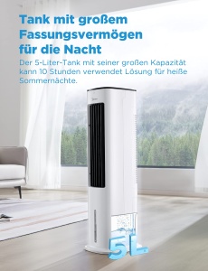Midea Silent Air Cooler Pro 4-in-1 55W 5L Alb Telecomanda si Timer - Img 3