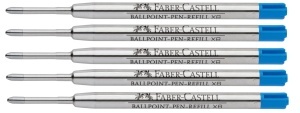 Mina pentru stilou Faber-Castell XB, 5 bucati, culoare albastra