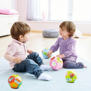 Minge pentru bebelusi HABA Babyball Bauernhof, 11 cm, material moale, design fermier - Img 7