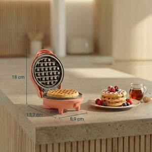 Mini aparat de facut vafe Bestron AMW500PE 10cm antiaderent portocaliu - Img 3