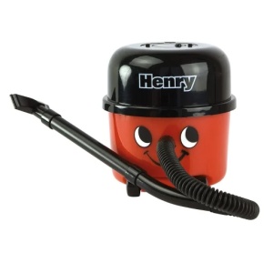 Mini aspirator de birou Henry Hoover rosu portabil si usor pentru curatarea tastaturii si suprafetelor