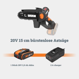 Mini-Catenasa cu acumulator WORX WG327E, 20V, 15cm, motor fara perii - Img 9