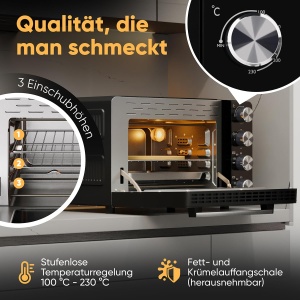 Mini Cuptor Electric ProfiCook PC MBG 1277, 30L, 1500W, cu Pizzastein - Img 6