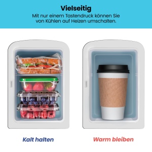 Mini frigider portabil alb Iceman, raceste si incalzeste, Frigider mic cu 4 litri, 6 compartimente pentru produse cosmetice, gustari, machiaj, curent alternativ/curent continuu, casa/masina/dormitor - Img 2