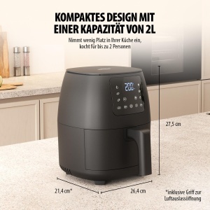 Mini friteuza digitala cu aer Tristar - 2L - Fara ulei - 6 programe de gatit - Acoperire antiaderenta - Termostat reglabil - 1500W - FR-9015 - Img 3