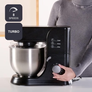 Mixer BLACKDECKER BXKM1001E 8 viteze functie Turbo bol din inox - Img 3