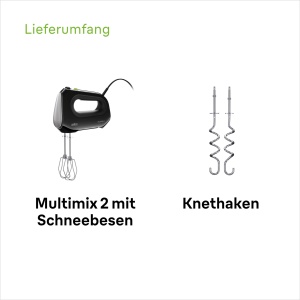 Mixer de mana Braun MultiMix 2 HM2110BK 500W 4 viteze Turbo tehnologie FastMix Negru - Img 7