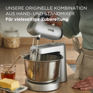 Mixer de mana Kenwood Chefette HMP54.000SI, 650W, 3.5L, Argintiu - Img 2