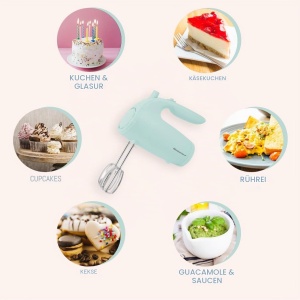 Mixer electric Elite Gourmet EHM003M, 5 viteze, 2 teluri din otel inoxidabil, mint - Img 5