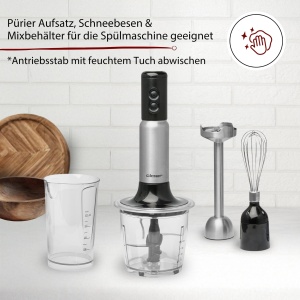 Mixer vertical Cloer SB3010, 700W, 4-in-1, inox, 400 ml - Img 4