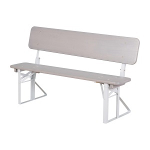 Mobilier de gradina pentru copii roba - Set 3 piese - 2 banci cu spatar si masa - Gri - Img 5