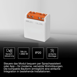 Modul de comutare OSRAM SMART WiFi 8A cu contor de energie, alb - Img 3