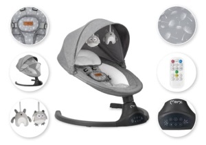 MoMi KENANI Balansoar pentru bebelusi Bluetooth telecomanda greutate maxima 9 kg - Img 23