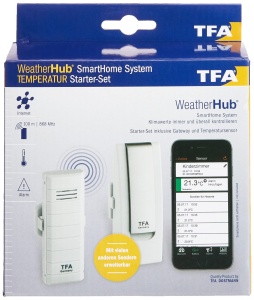 Monitor de temperatura TFA Dostmann Weatherhub Starter-Set, Alb - Img 5