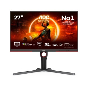 Monitor Gaming AOC Q27G3XMN - 27 inch QHD, 180 Hz, FreeSync, Negru-Rosu - Img 2