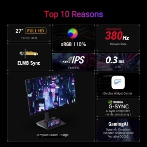 Monitor Gaming ASUS ROG Strix XG279CNS, 27 inch, 380Hz, FHD, Fast IPS - Img 2