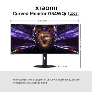 Monitor Gaming Curbat Xiaomi C34WQDA-RGGL, 34 Zoll, 180Hz, 1ms - Img 13