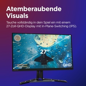 Monitor Gaming Lenovo Legion R27qe, 27, QHD 2560x1440, 180Hz, Negru - Img 2
