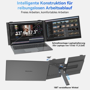 Monitor portabil Blackview SCM6, 14 FHD, 600g, design ultra-subtire - Img 7