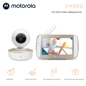 Monitor video pentru bebelusi Motorola VM50G, ecran 5 inch, camera cu vedere nocturna, functie de comunicare bidirectionala - Img 2