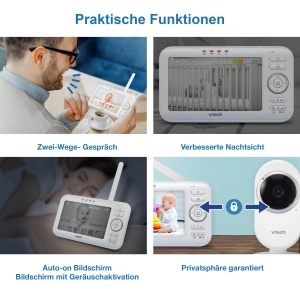 Monitor video pentru bebelusi VTech VM5252 ecran 5 inch camera ajustabila functii audio bidirectionale - Img 6