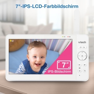 Monitor video pentru bebelusi VTech VM7468, ecran LCD 7 inch, camera Pan-Tilt-Zoom, lumina de veghe multicolora - Img 3