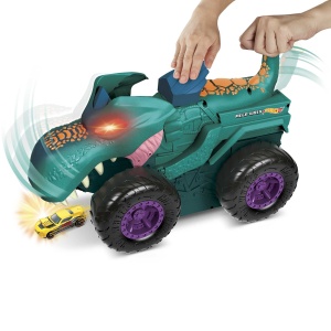 Monster Truck Hot Wheels Mega Wrex, cu lumini si sunete, pentru copii de la 3 ani - Img 4