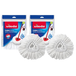 Mop cu microfibre Vileda Turbo Classic, alb, 2 bucati
