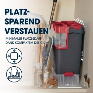 Mop cu rezervor dublu CLEANmaxx Komfort-Mopp DuoTank, 132 cm, 2 lavete microfibra - Img 8